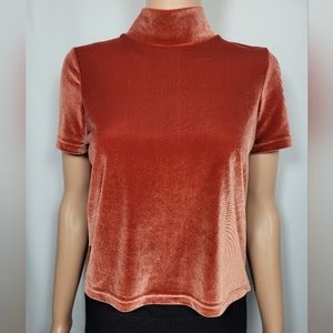 Madewell Faux Velvet Mock Neck Shirt